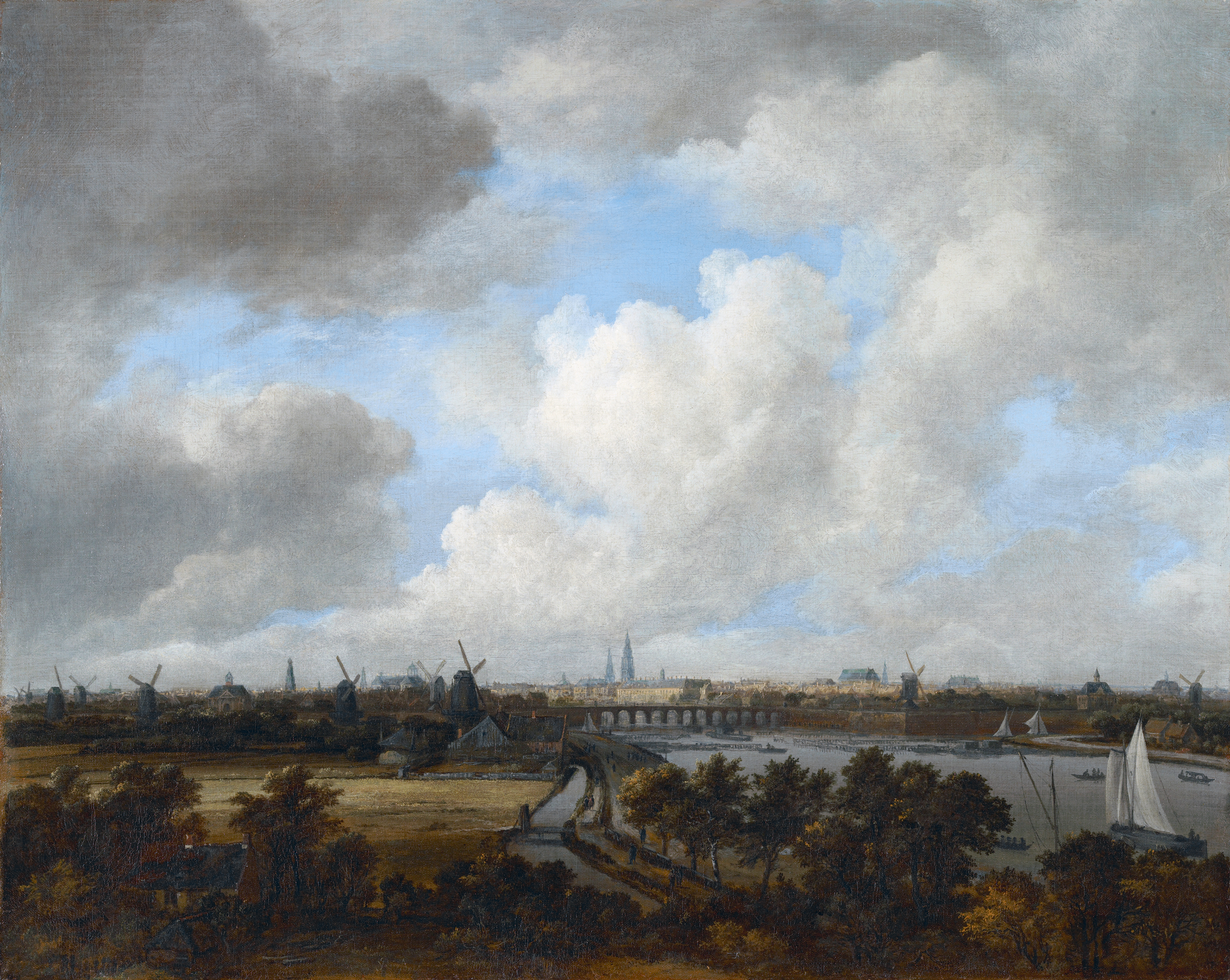 Amsterdam, as seen from the Amsteldijk (ca 1660), by Jacob van Ruisdael