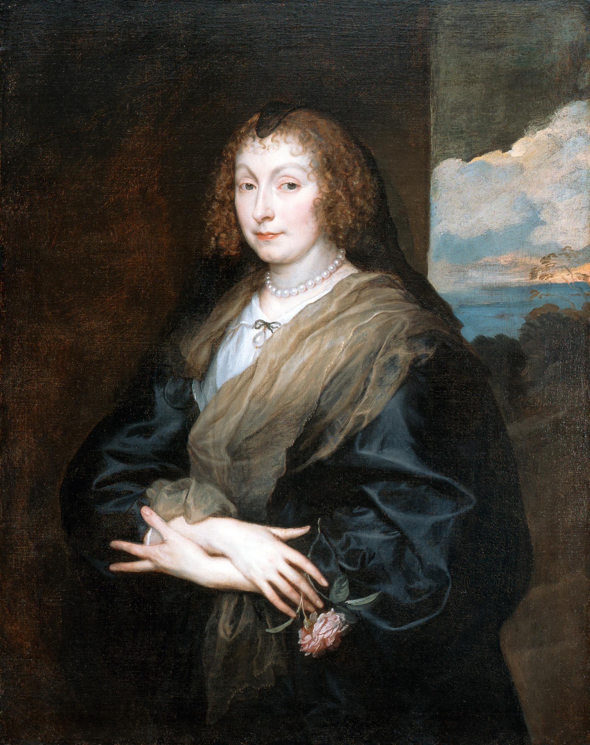 Anthony van Dyck - Portrait of a Woman with a Rose