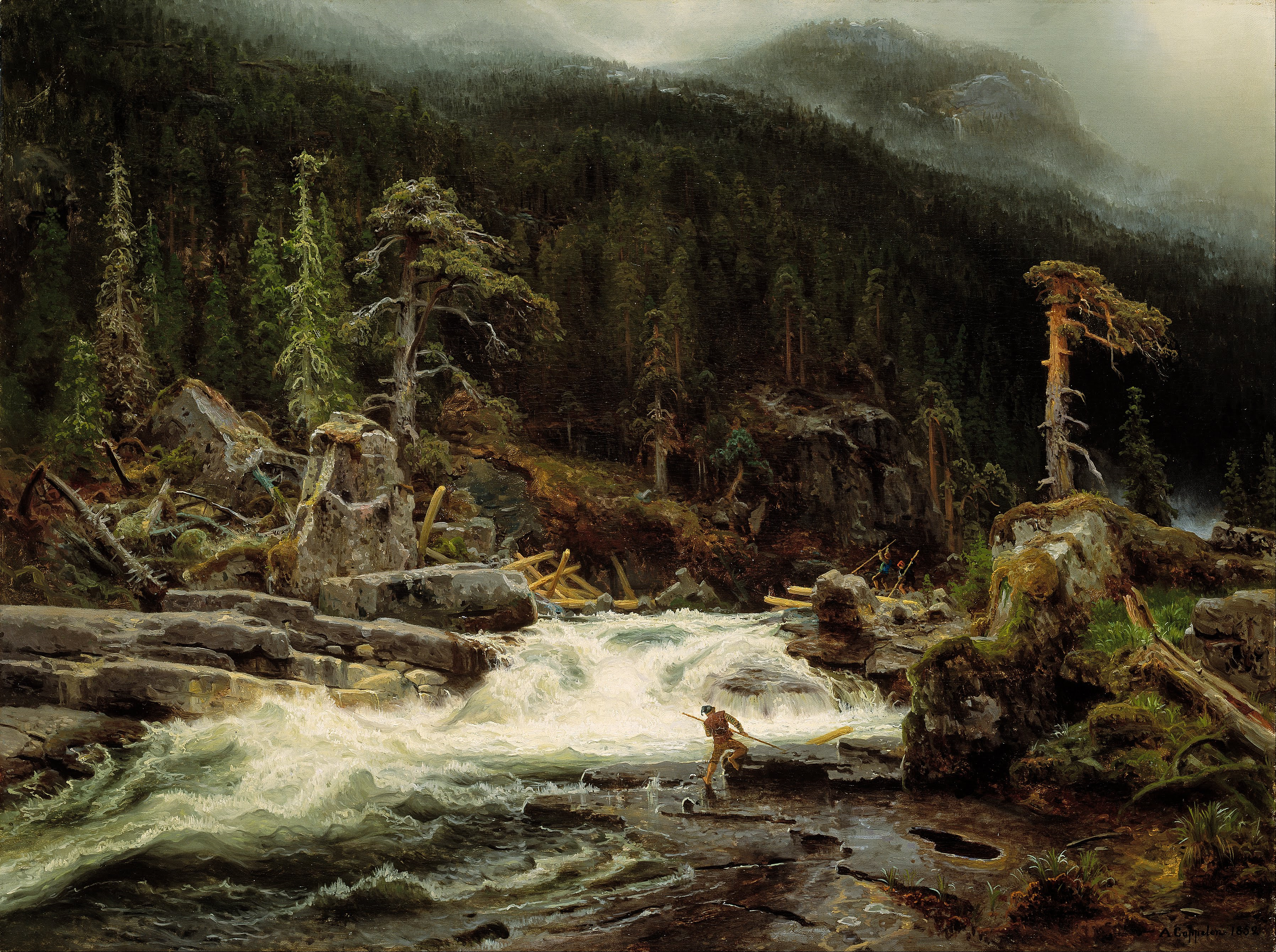 August Cappelen - Waterfall in Telemark - Google Art Project