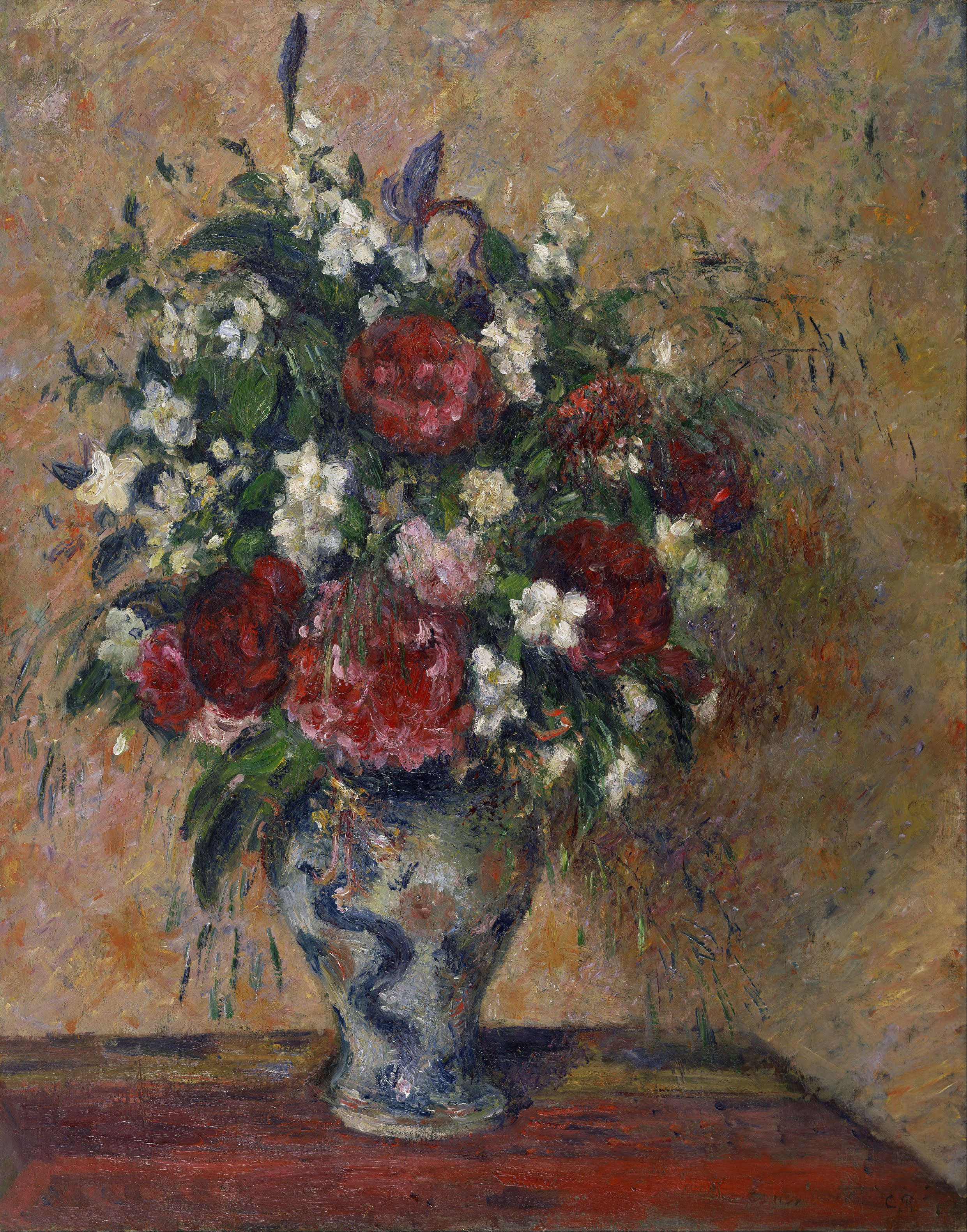 Camille Jacob Pissarro - Still life with peonies and mock orange - Google Art Project