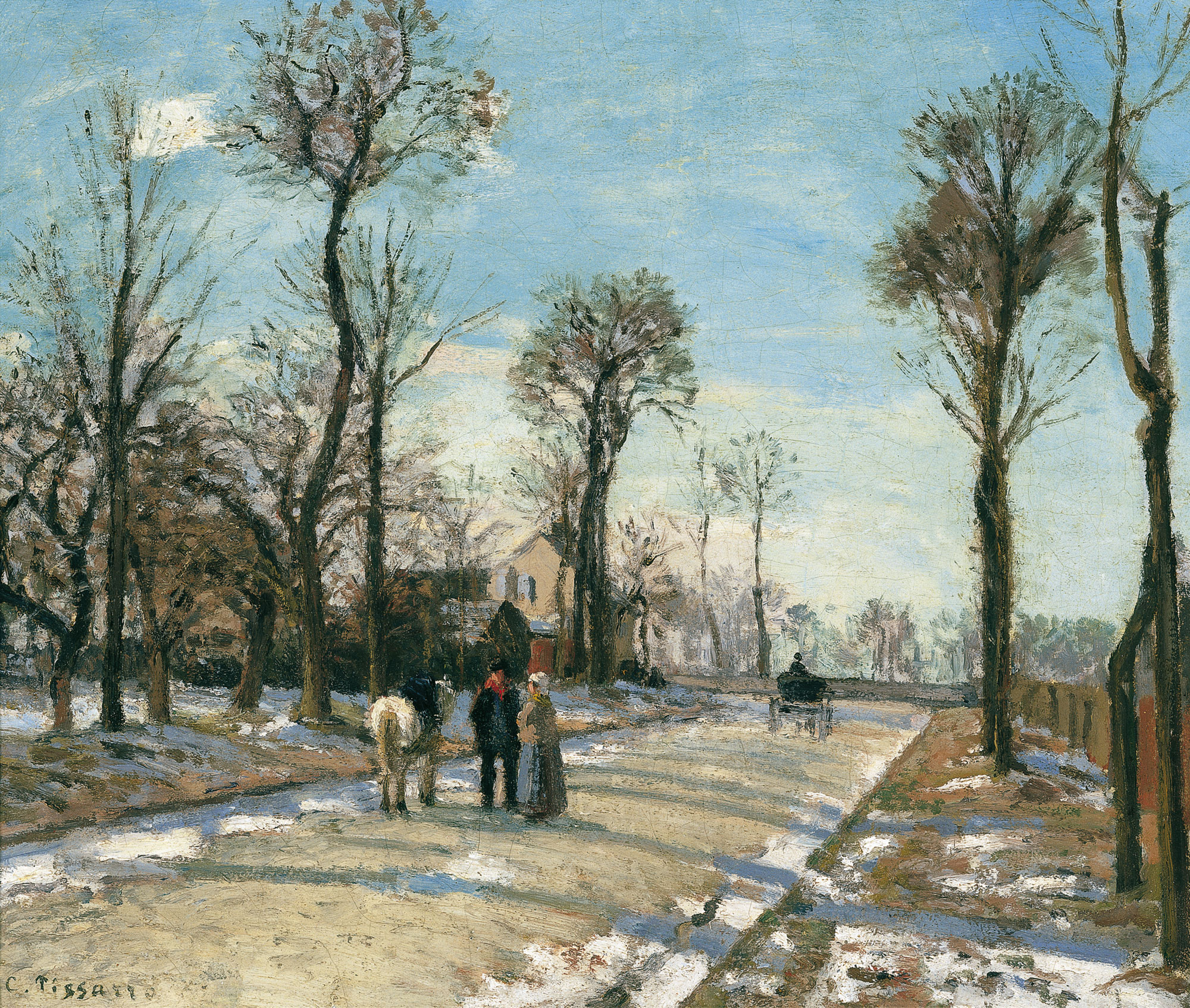 Camille Pissarro - Camino, le soleil d'hiver et de la neige