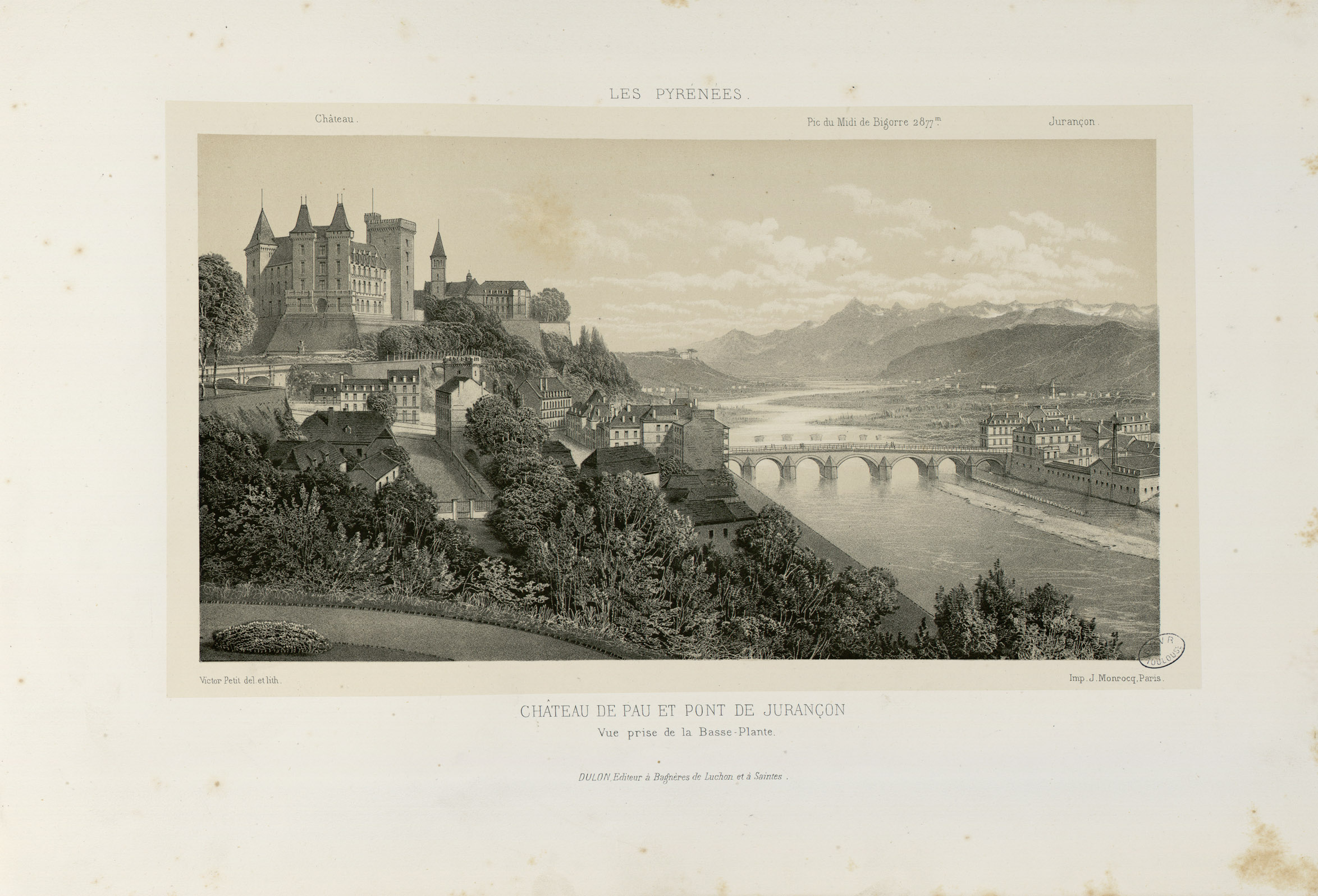 Château de Pau et Pont de Jurançon - Vue prise de la Basse-Plante - Fonds Ancely - B315556101 A PETIT 3 031
