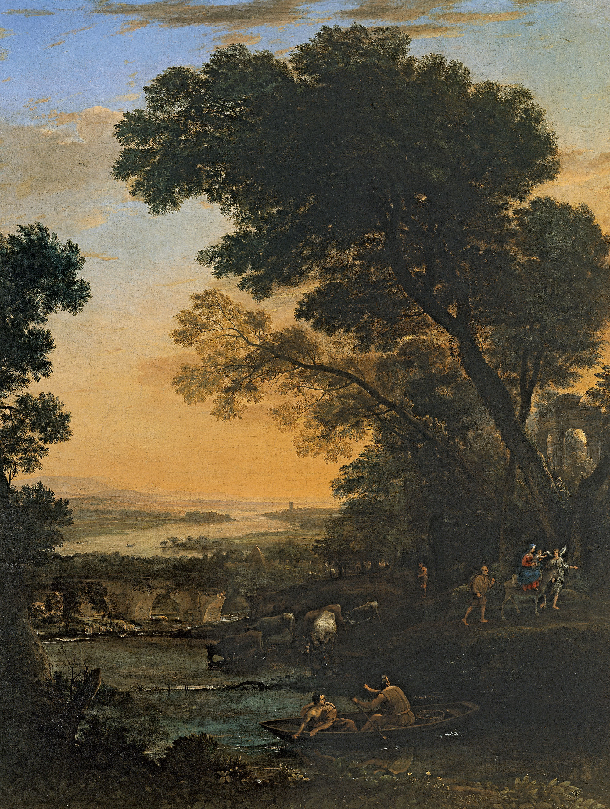 Claude Lorrain - Paysage idyllique avec la fuite en Égypte (1663)