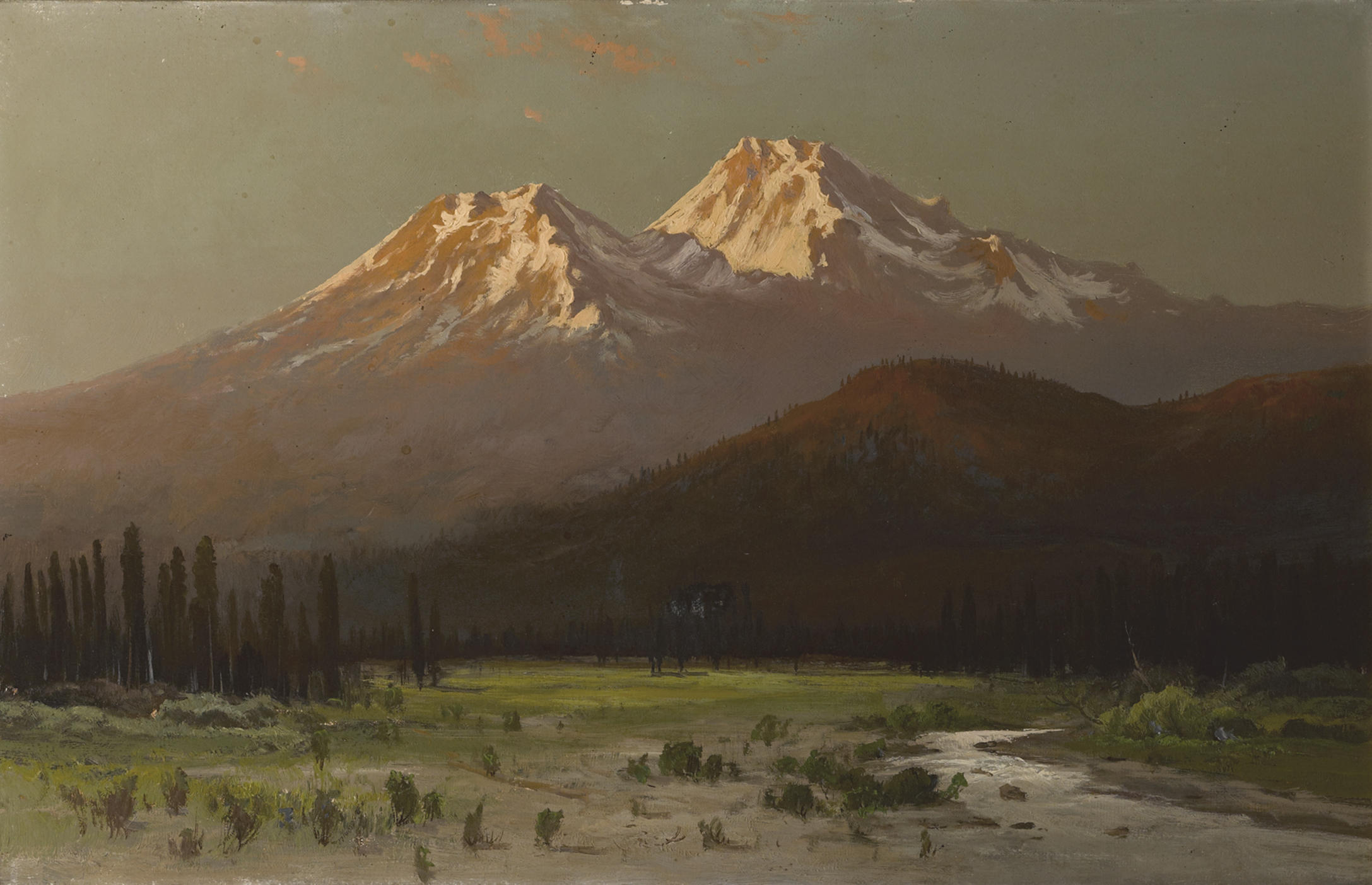 Frederick Ferdinand Schafer - Sunset on Mt. Shasta from Sissons, California