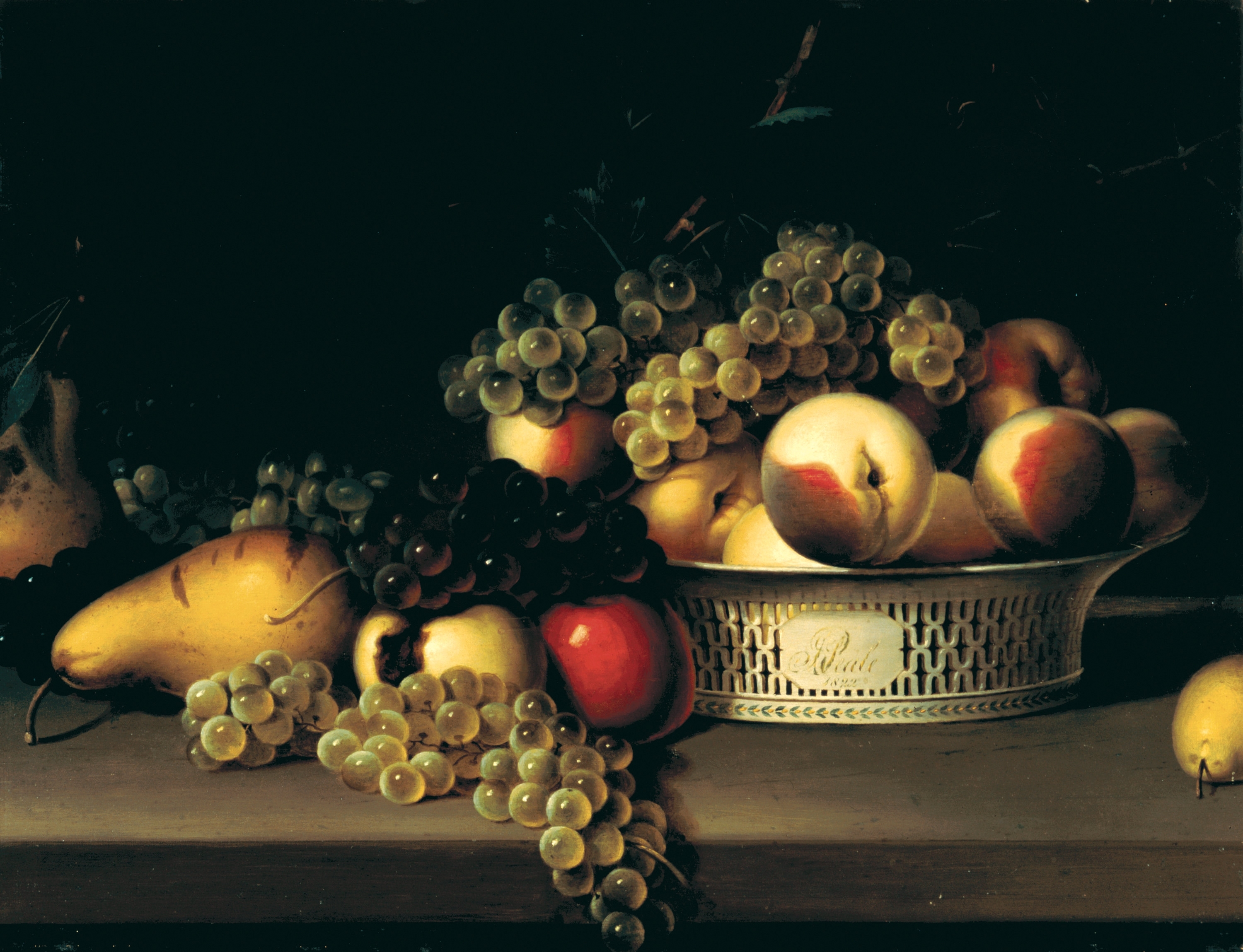 Fruit in a Chinese Export Basket by James Peale, 1822