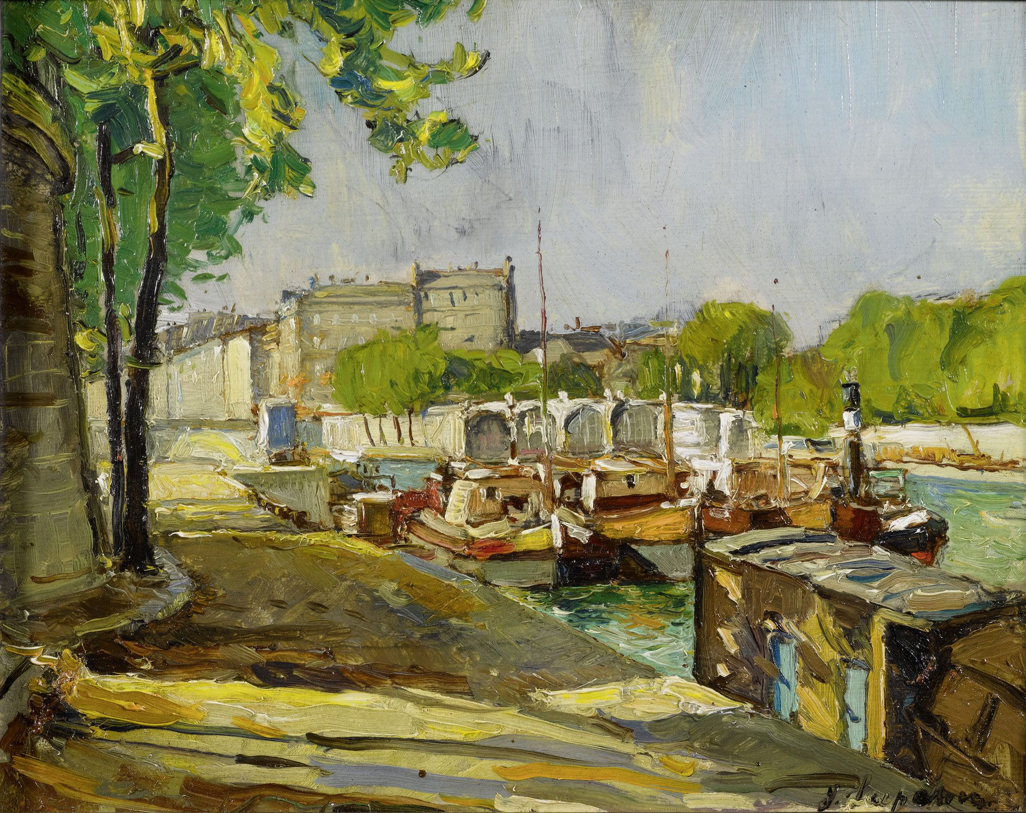 Georgi Alexandrovich Lapchine Am Ufer der Seine in Paris