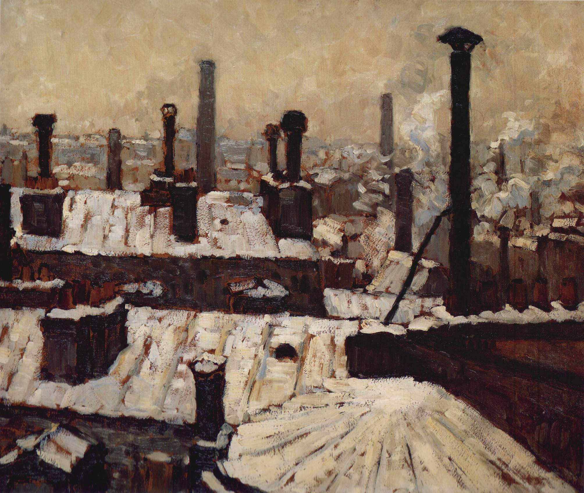 Gustave Caillebotte - Toits sous la neige, Paris