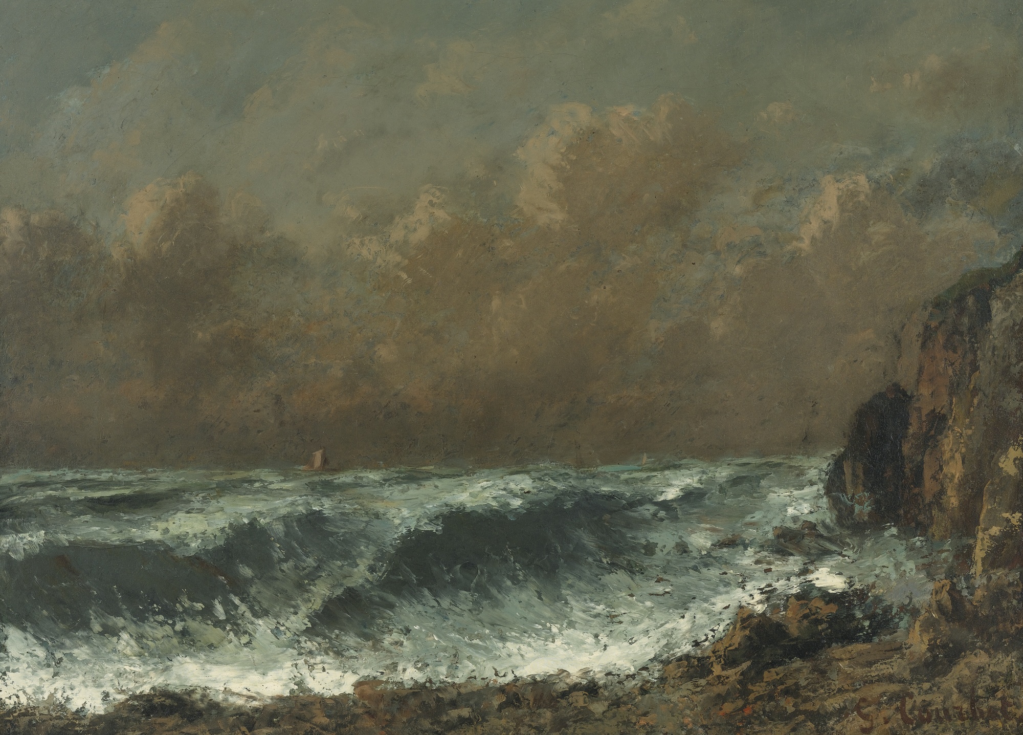 Gustave Courbet - La Vague No 6 (circa 1875)