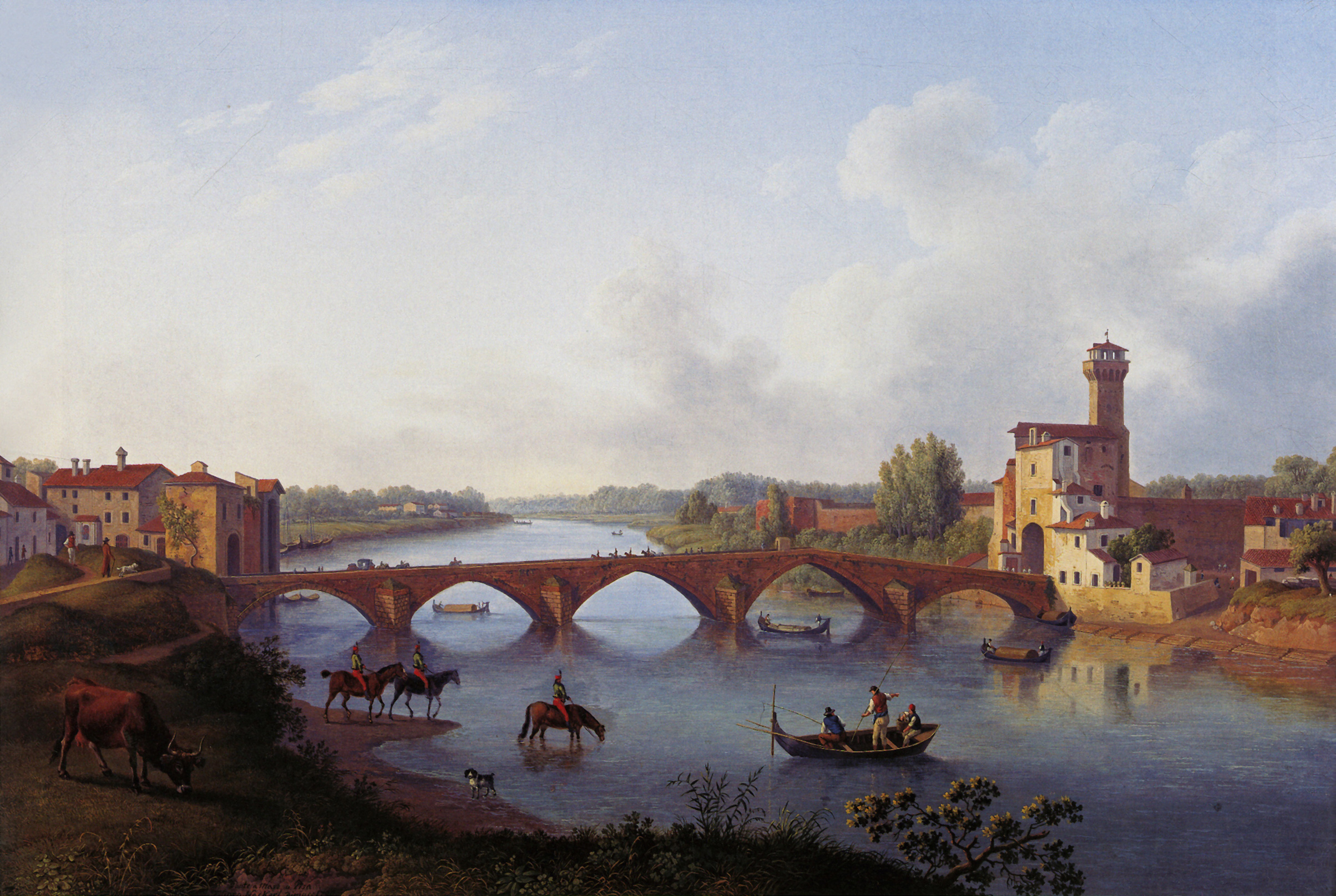 Hackert, Der Ponte a Mare in Pisa (Toskana), 1799