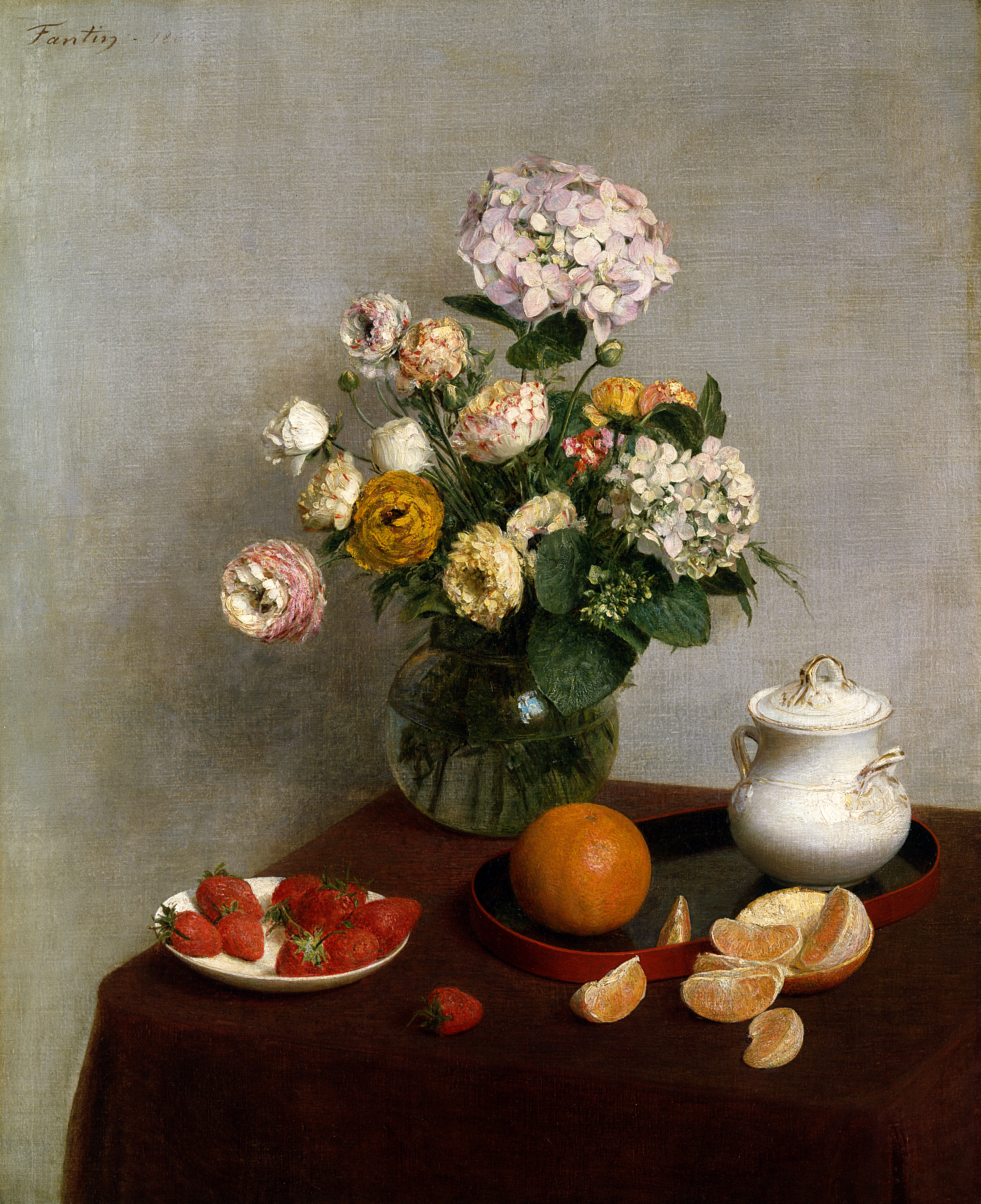 Henri Fantin-Latour - Flores de Verão e Frutos, 1866