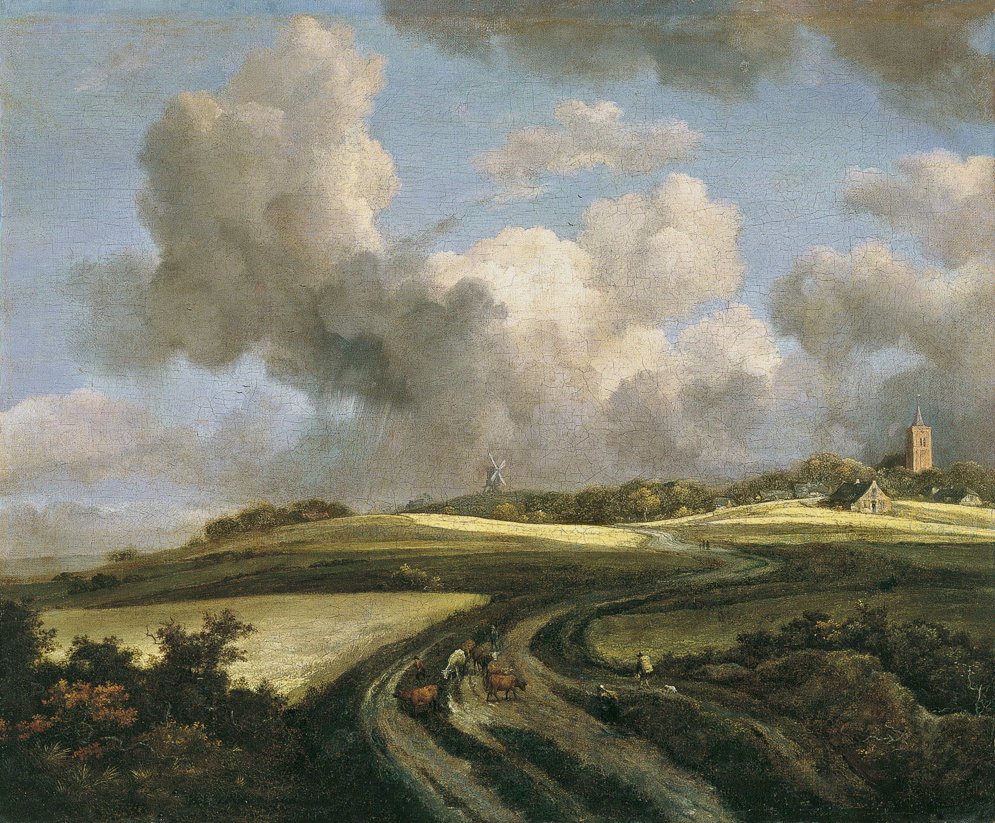 Jacob Isaacksz. van Ruisdael - Weg door korenvelden in de buurt van de Zuiderzee