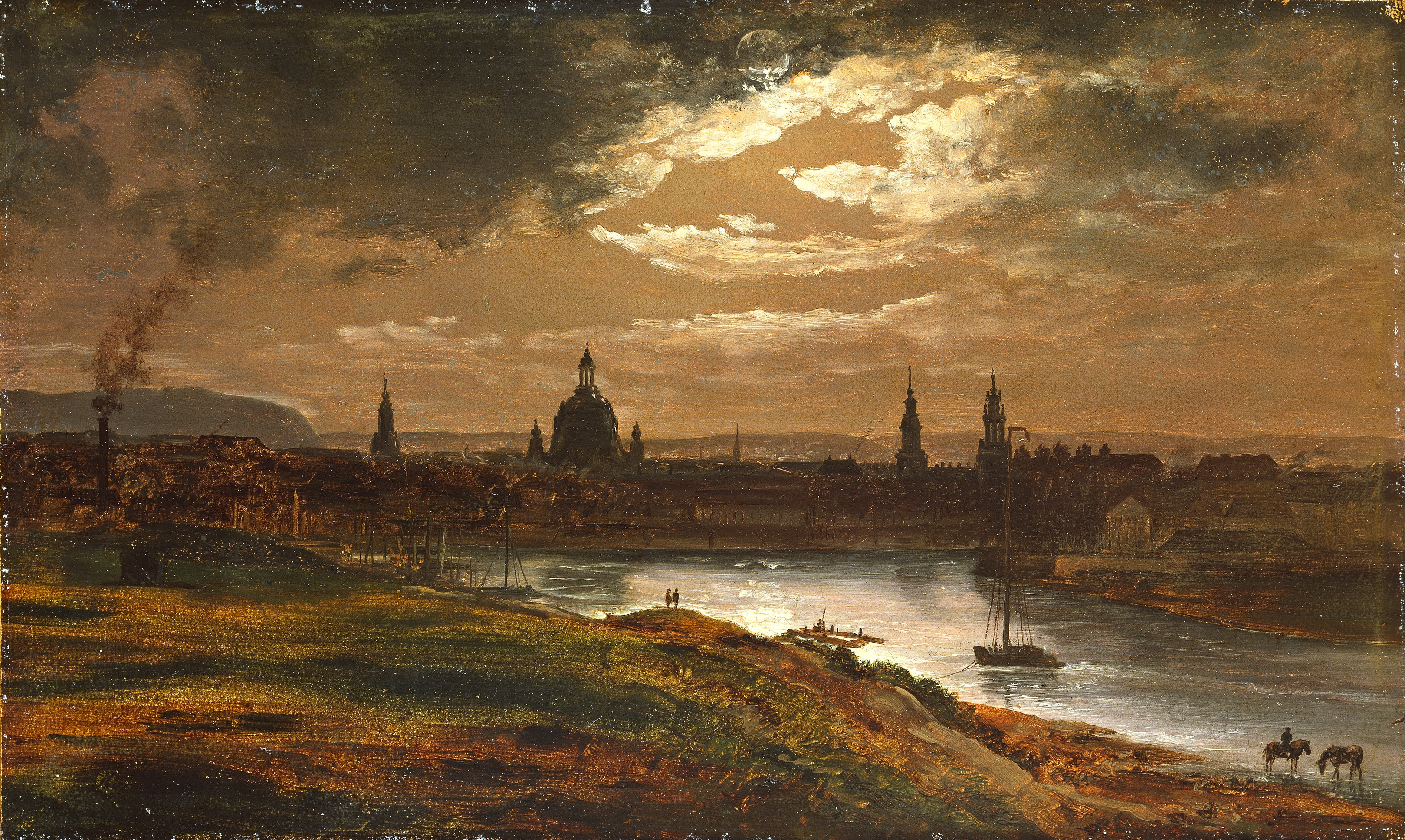 Johan Christian Dahl - Dresden by Moonlight - Google Art Project