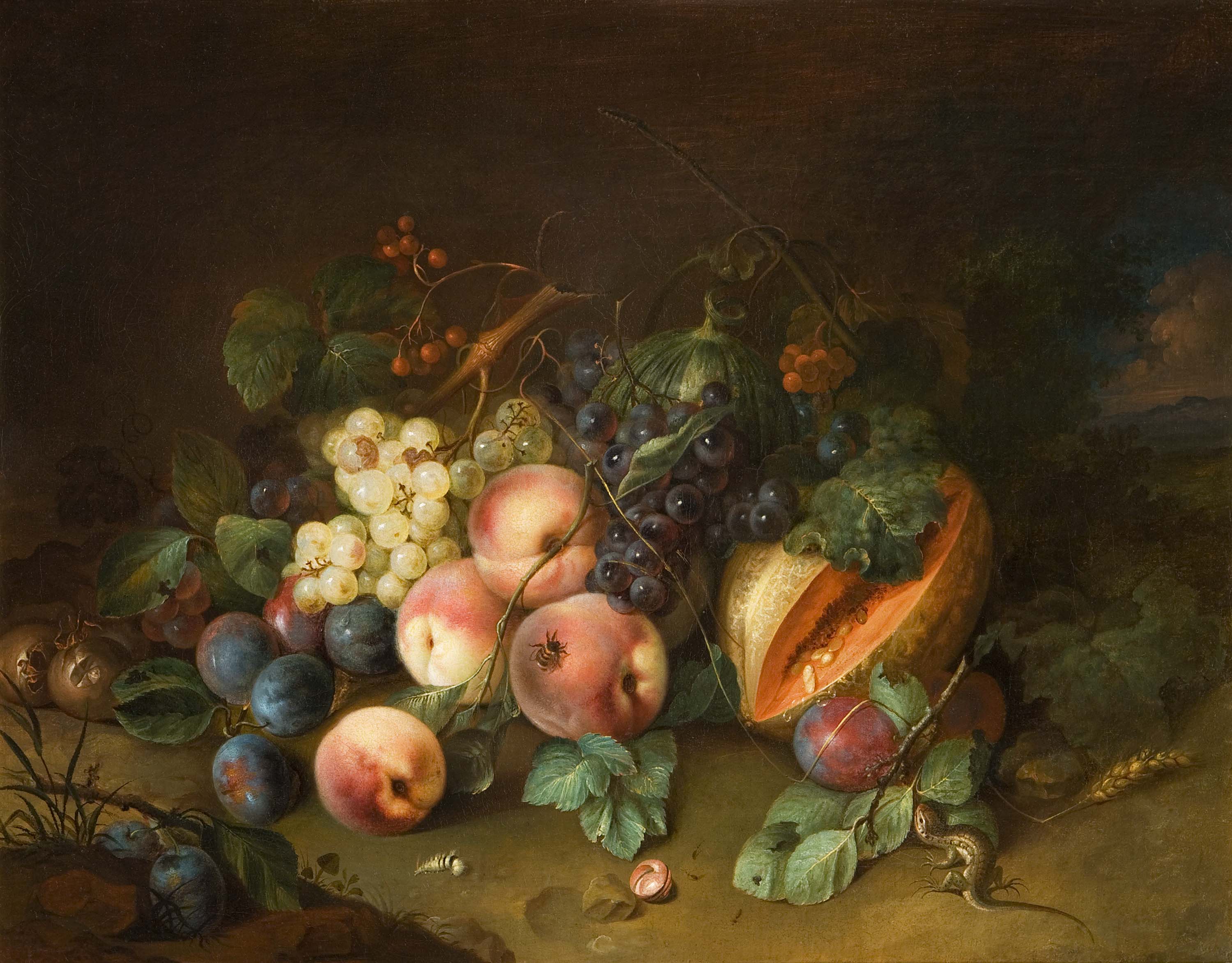 Johann Amandus Winck (zugeschr.) - Früchtestilleben mit Biene