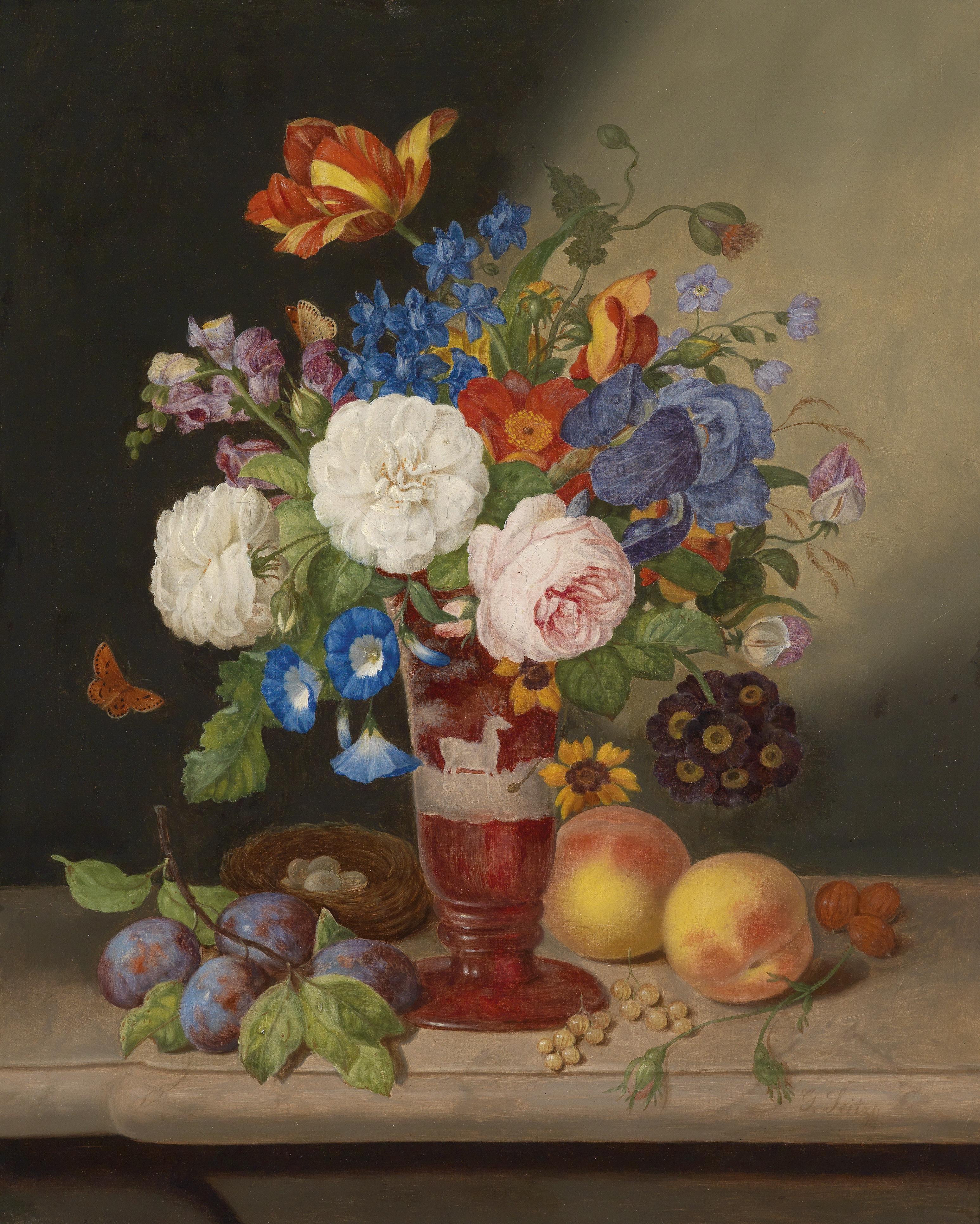 Johann Georg Seitz Blumenstrauß in einer Vase