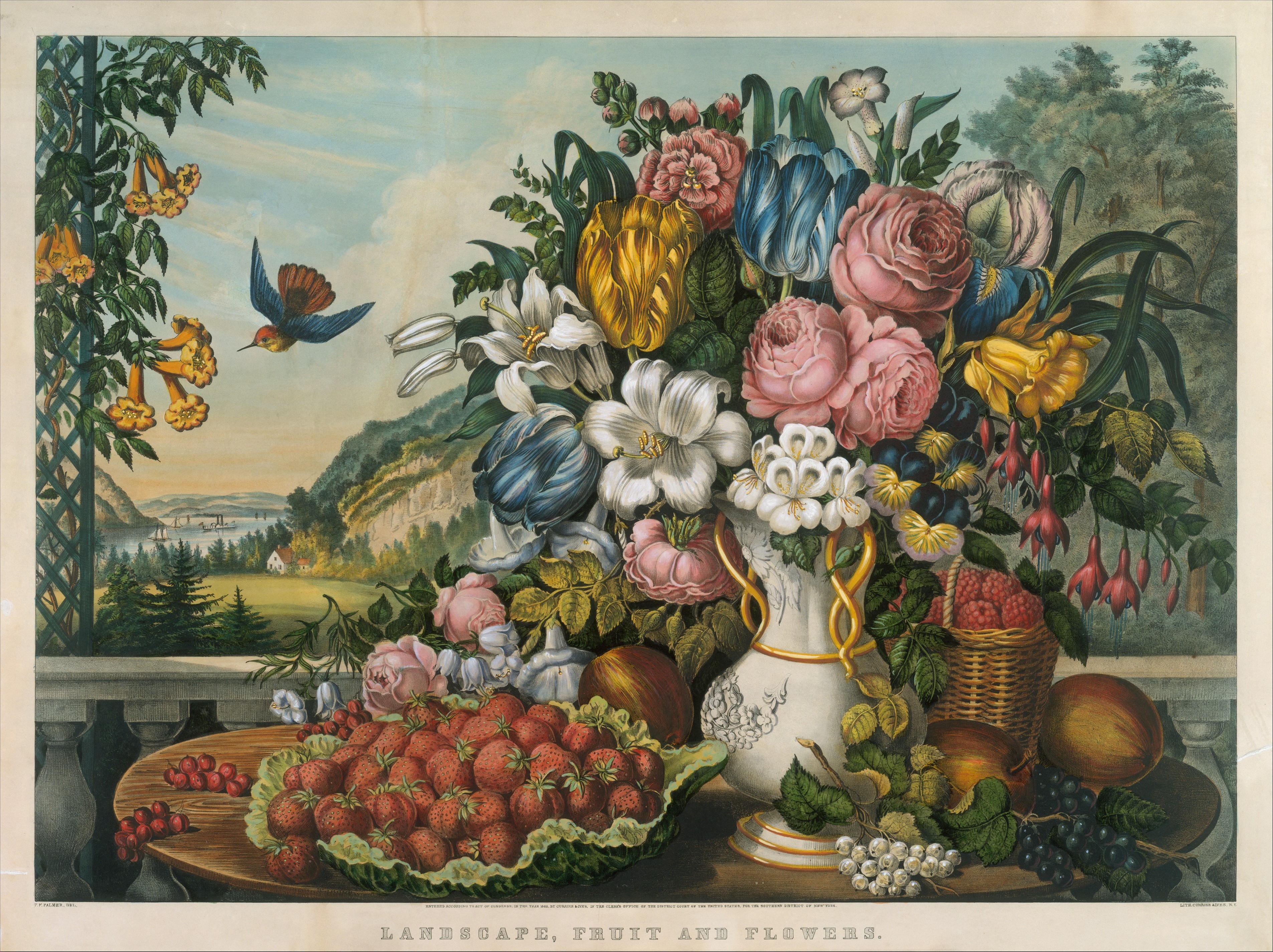 Landscape, Fruit and Flowers