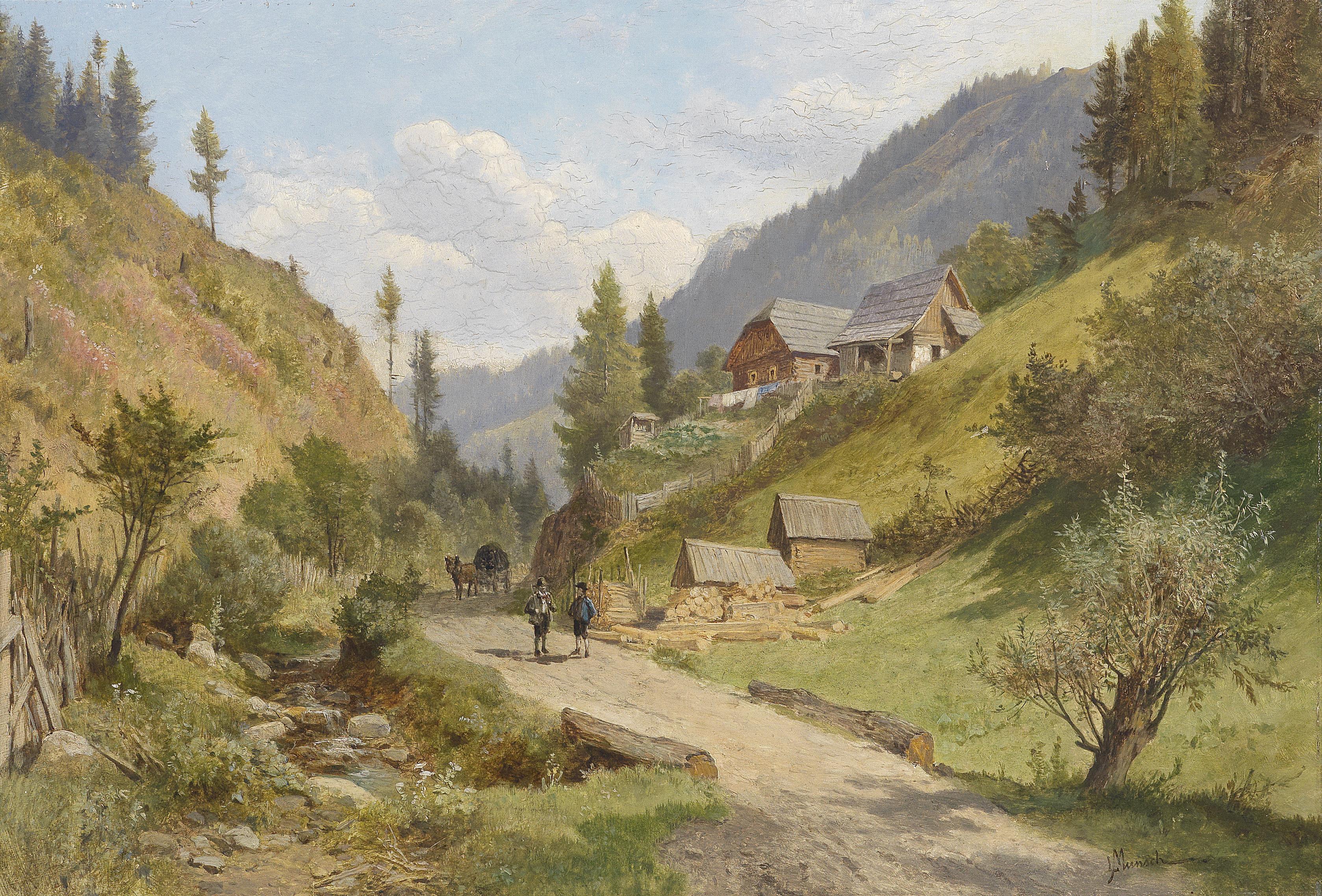 Leopold Munsch Landschaft in Niederösterreich