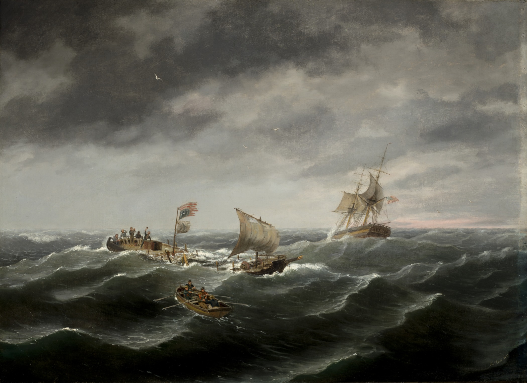 Loss of the Schooner 'John S. Spence' of Norfolk, Virginia, 2d view-Rescue of the Survivors LACMA M.86.308.2 (1 of 2)