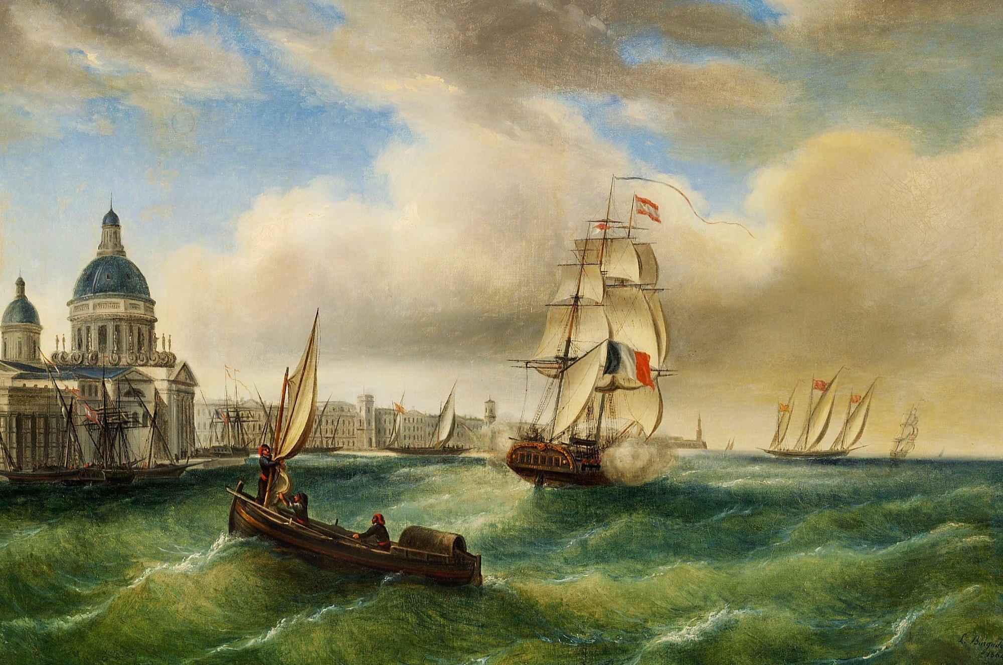 Louis Burgade - Venise avec vue sur Santa Maria delle Salute (1864)