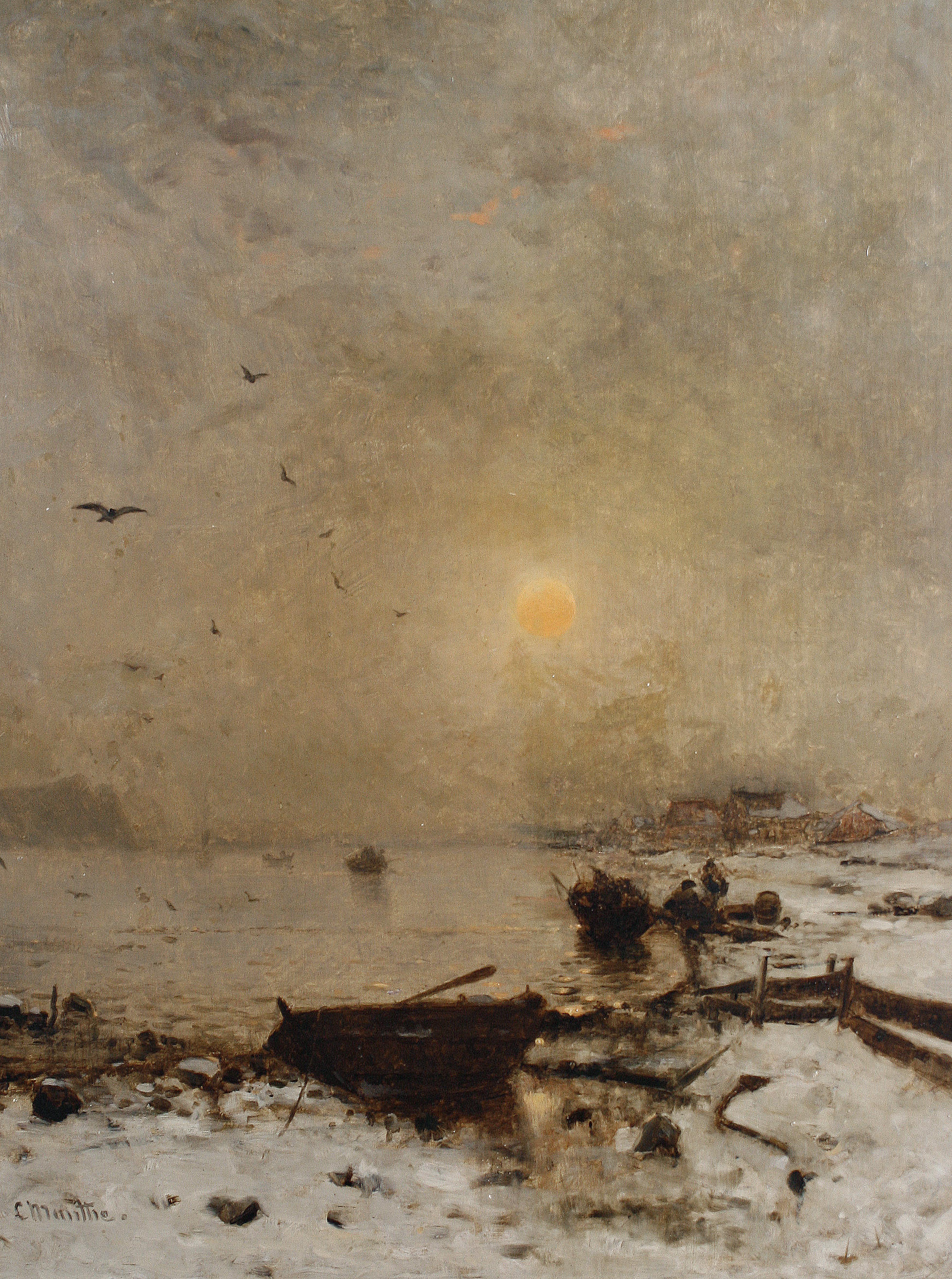 Ludwig Munthe - Sunset over a lake