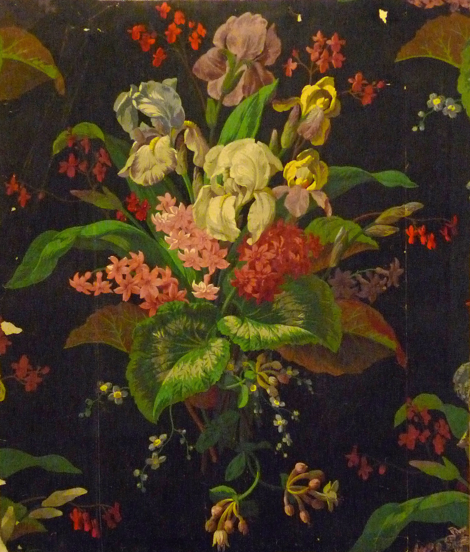 Musée de l'impression sur étoffes-Bouquet sur fond noir
