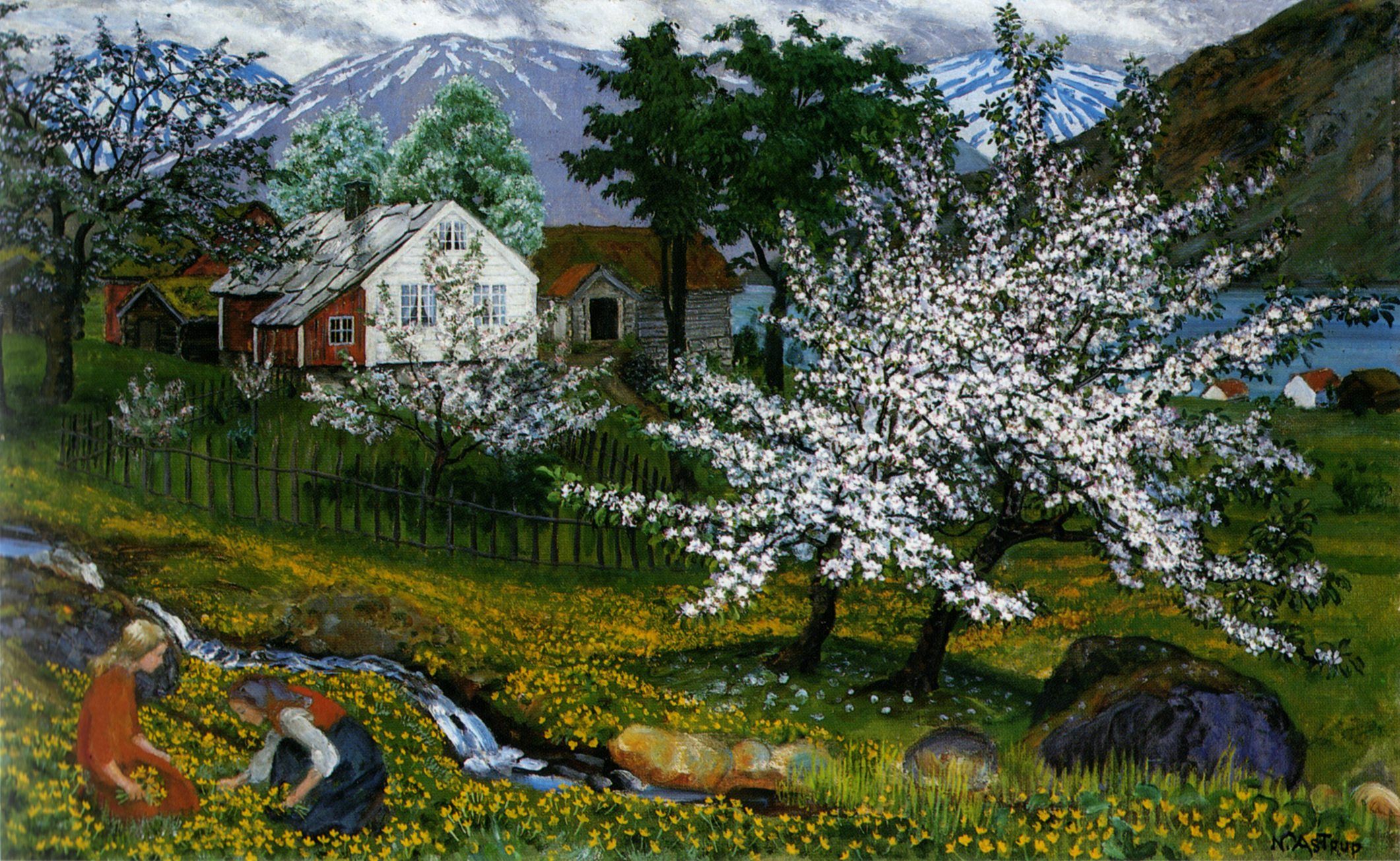 Nikolai Astrup Apple trees in bloom