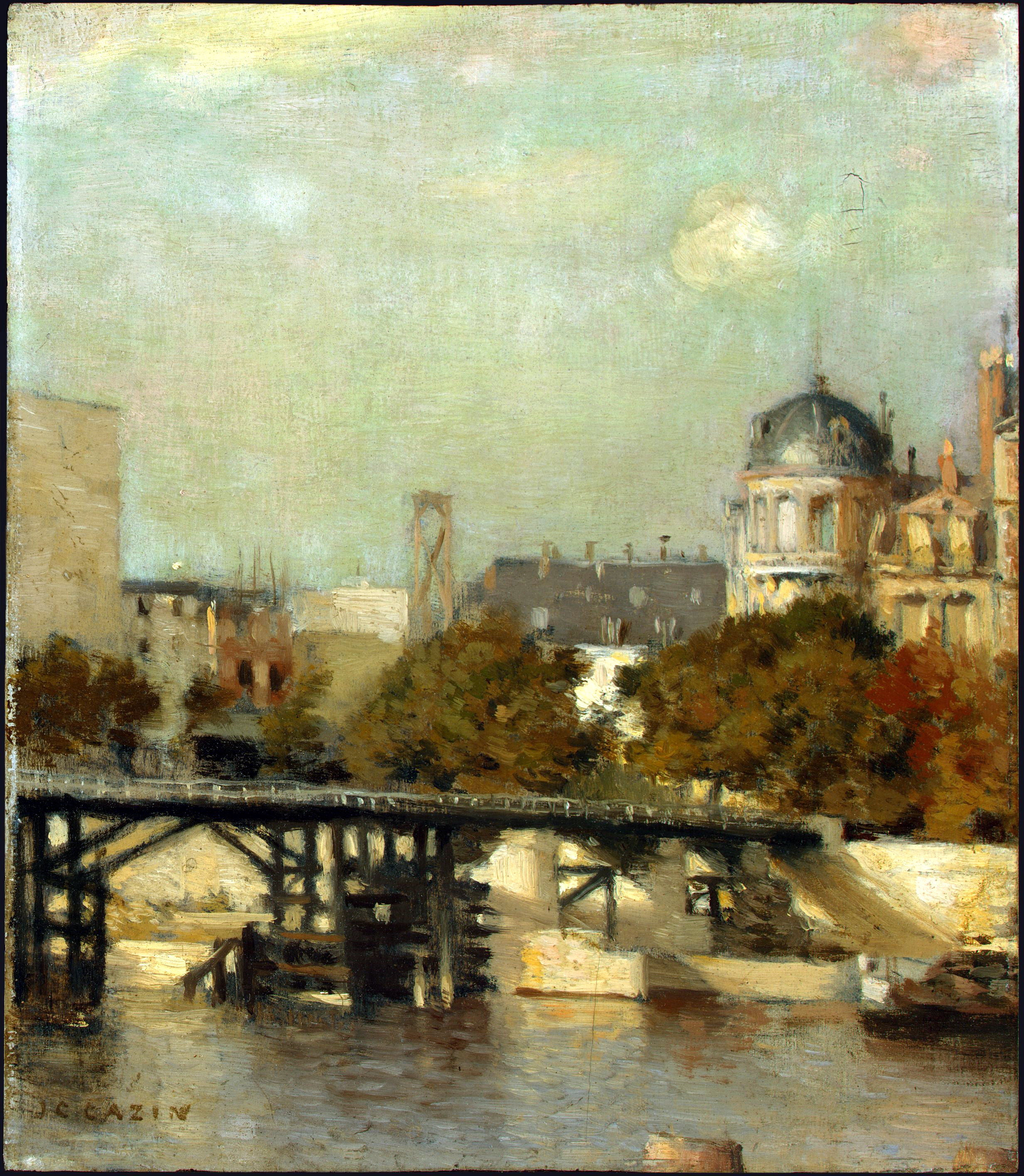 Paris Scene with Bridge, Jean-Charles Cazin