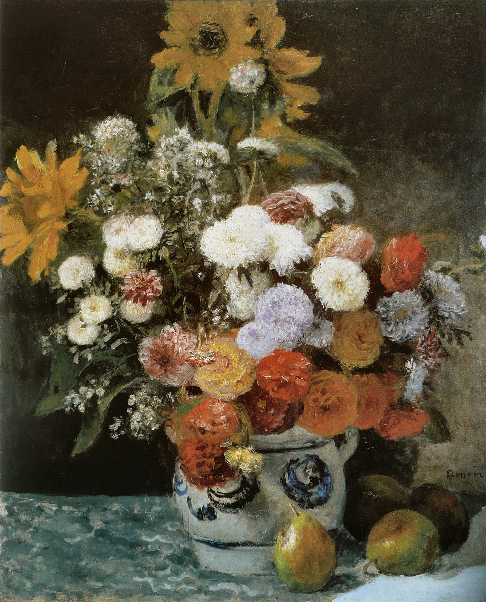 Pierre-Auguste Renoir - Fleurs dans un pot en faïence