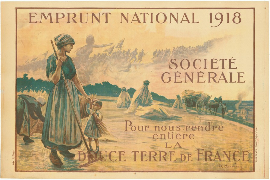 6 Sammlung Eybl Frankreich. B. Chavannaz (gest. 1930). Emprunt National 1918 (Nationalanleihe 1918). 1918. 80 x 120 cm. (Slg.Nr. 2274)