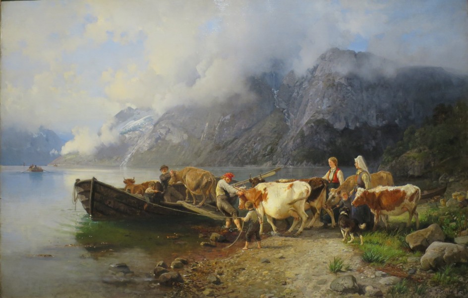 'Fjord Landscape with Cattle' by Anders Askevold, Bergen Kunstmuseum