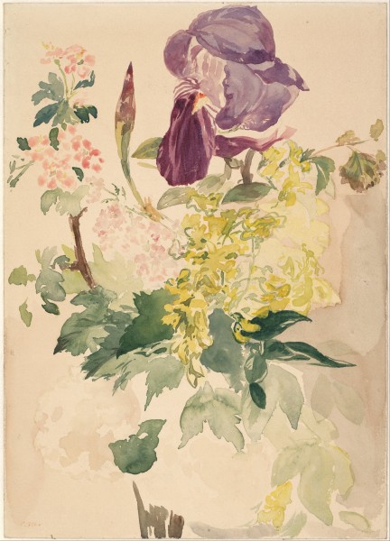 Édouard Manet - Flower Piece with Iris, Laburnum, and Geranium, 1880 - Google Art Project
