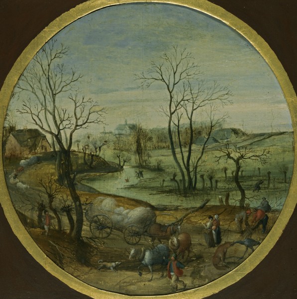 A Winter Landscape with peasants on a Path by Abel Grimmer 1579