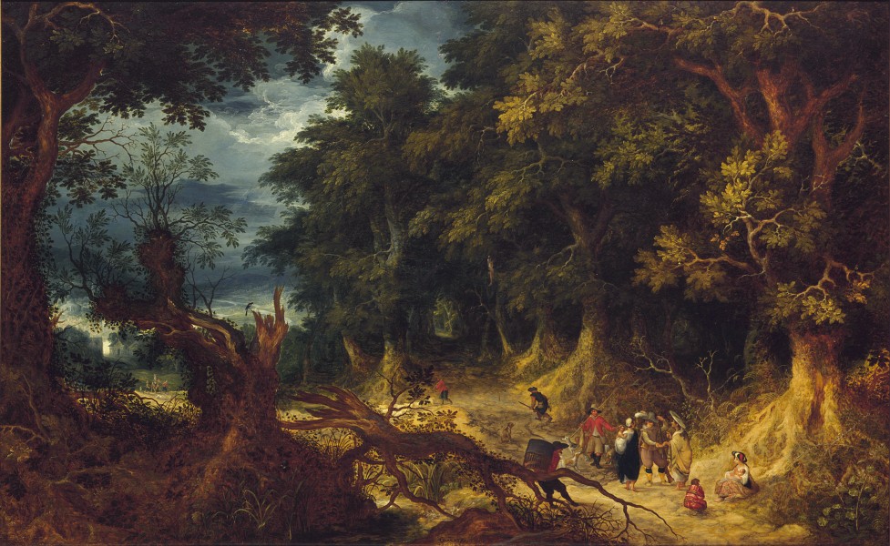 Abraham Govaerts - Wooded Landscape with Gipsy Women