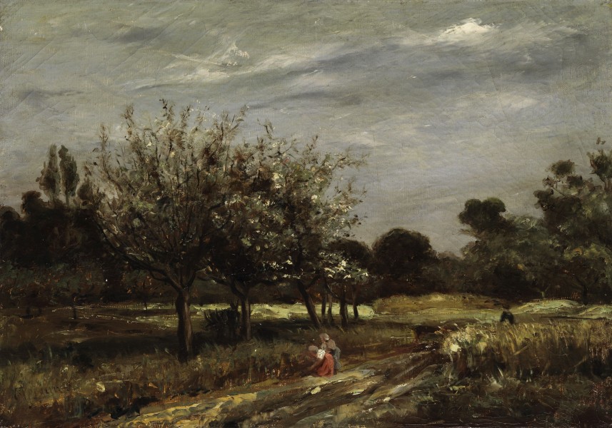 Adolphe Appian Landschaft mit Obstbäumen
