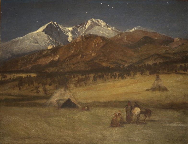 Albert Bierstadt - Indian Encampment - Evening