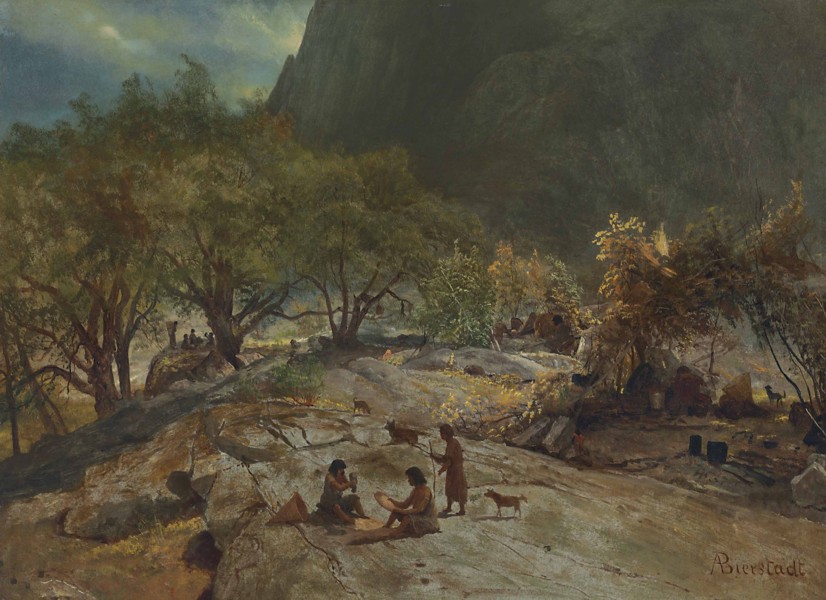 Albert Bierstadt - Mariposa Indian Encampment, Yosemite Valley, California