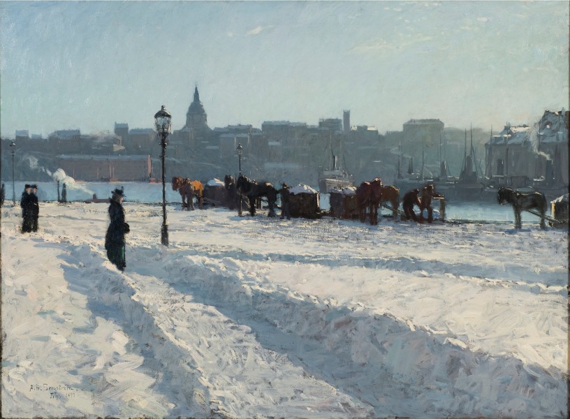 Alfred Bergström, Vintermotiv vid Stockholms ström, 1899