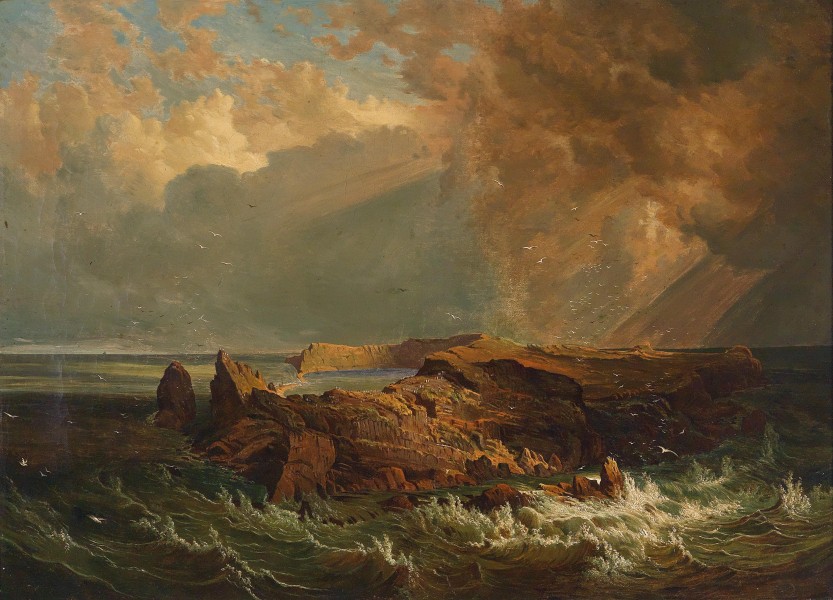 Alois Kirnig - Meeresbrandung an einer felsigen Küstenlandschaft