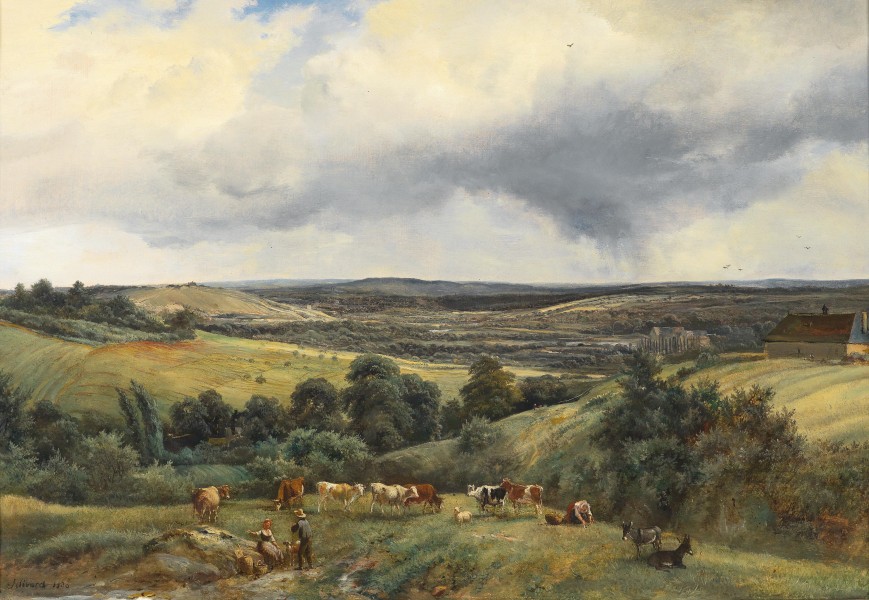 André Jolivard Landschaft mit Tierherde 1830