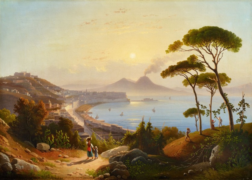 August Ahlborn - Blick auf den Golf von Neapel (1830)