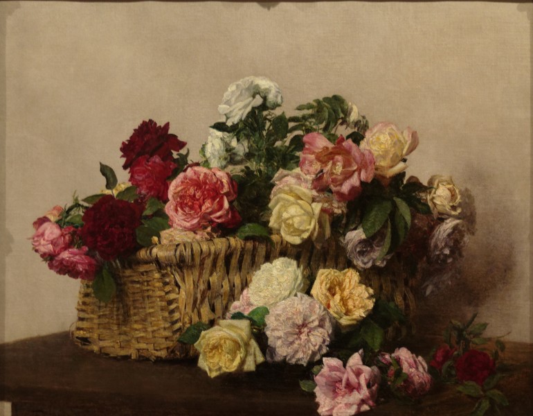 Basket of Roses by Henri Fantin-Latour 1885