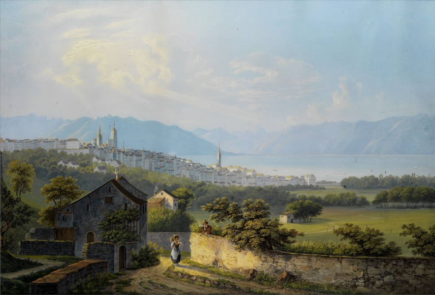 Blick über Lausanne Anfang 19Jh