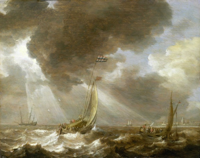 Bonaventura Peeters, the Elder - Dutch Ferry Boats in a Fresh Breeze