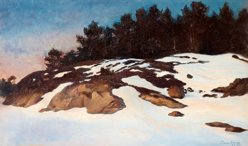 Bruno Liljefors - Winter landscape at dawn 1900