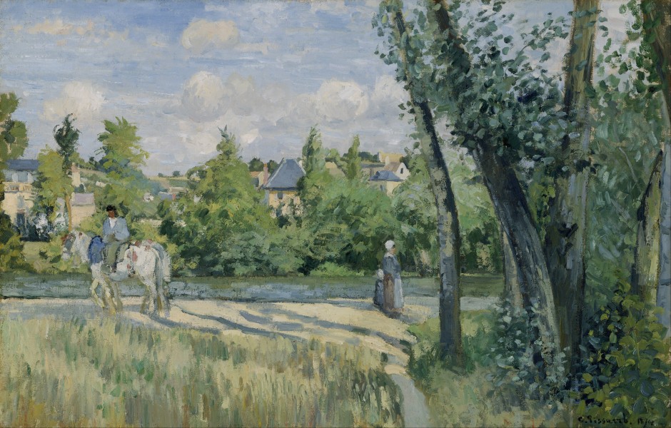 Camille Pissarro - Sunlight on the Road, Pontoise - Google Art Project