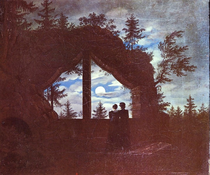 Carl Gustav Carus - Fenster am Oybin im Mondschein