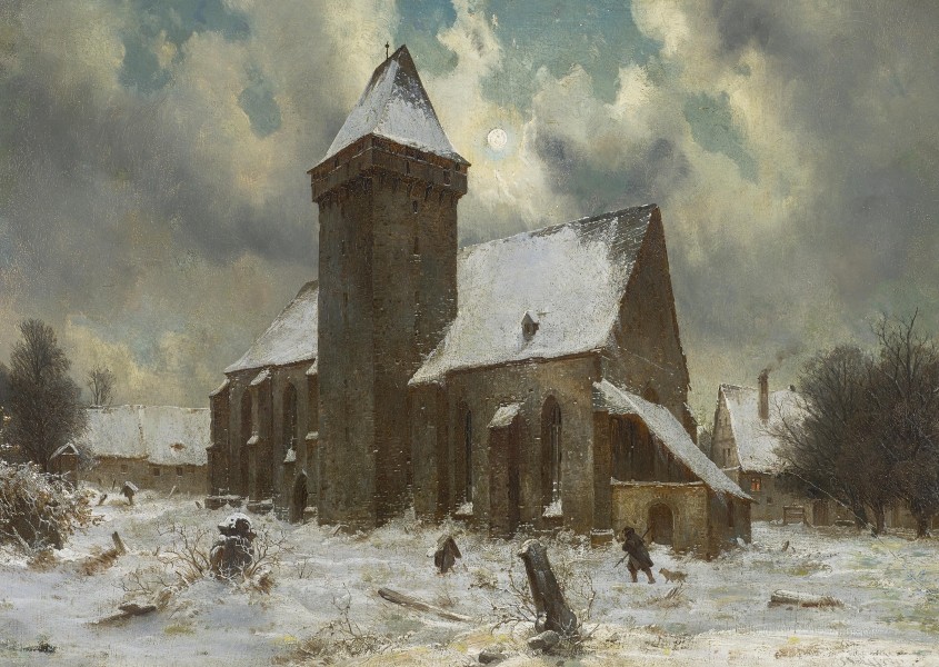 Carl Julius von Leypold - Alte Klosterkirche im Winter