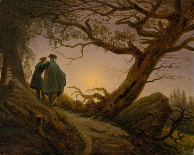 Caspar David Friedrich - Zwei Männer in Betrachtung des Mondes (Metropolitan Museum of Art)