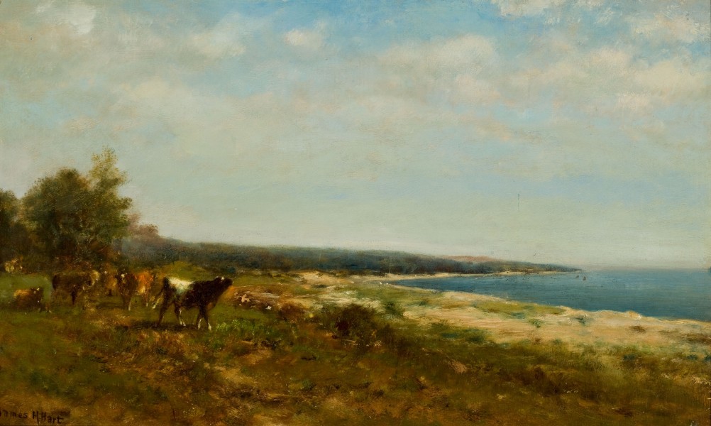 Cattle Along the Waterside-James McDougal Hart