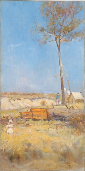 Charles Conder - Under a southern sun (Timber splitter's camp) - Google Art Project