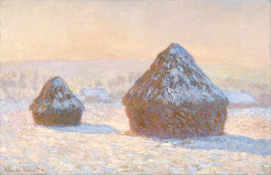 Claude Monet (French - Wheatstacks, Snow Effect, Morning - Google Art Project